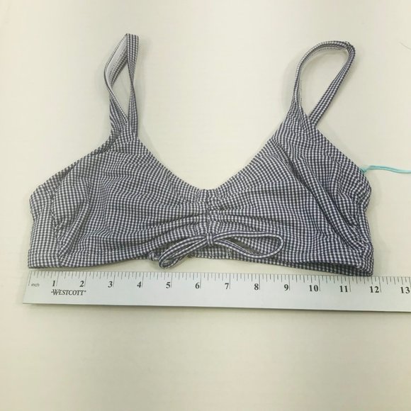 Kona Sol Women's Size Small 4-6 Gingham Cinch Front Bikini Swim Top MISSING PADS - Picture 9 of 11